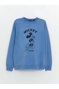 LC Waikiki Crew Neck Mickey Mouse Printed Long Sleeve Maternity Sweatshirt