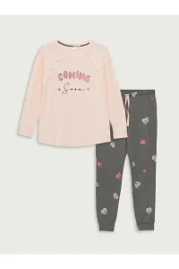 LC Waikiki Crew Neck Printed Long Sleeve Maternity Pajama Set #8665396