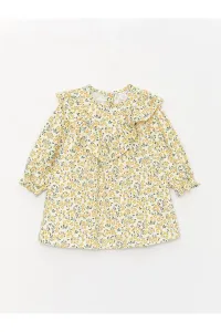 LC Waikiki LCW Baby Crew Neck Long Sleeved Floral Patterned Dress for Baby Girl