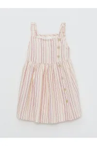 LC Waikiki Square Neck Strap Patterned Cotton Baby Girl Dress