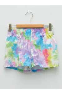 LC Waikiki Girl's Beach Shorts with Tie-Dye Patterned Elastic Waist