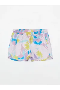 LC Waikiki Girls' Swim Shorts with an Elastic Printed Waist