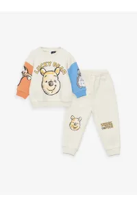 LC Waikiki Crew Neck Long Sleeve Winnie the Pooh Printed Baby Boy Sweatshirt and Trousers 2-Piece Set
