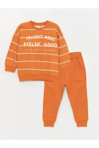 LC Waikiki Crew Neck Long Sleeve Baby Boy Sweatshirt and Trousers 2-Set