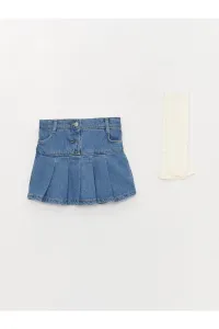 LC Waikiki Basic Baby Girl Jean Skirt and Pantyhose. Pack of 2
