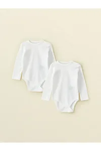 LC Waikiki Baby Girl Crew Neck Long Sleeve Snap Fastening Bodysuit 2-Piece #8969965