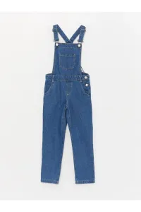 LC Waikiki Girl Child's Square Collar Jeans Overalls #8621576