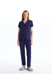 LC Waikiki Shirt Collar Patterned Short Sleeve Women's Pajamas Set