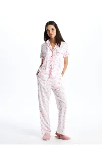 LC Waikiki Shirt Collar Patterned Short Sleeve Women's Pajamas Set