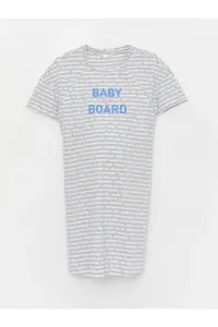 LC Waikiki Crew Neck Printed Short Sleeve Maternity Nightgown