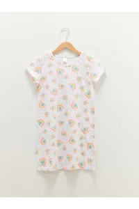 LC Waikiki Girls' Crew Neck Short Sleeve Printed Cotton Nightgown #7462270