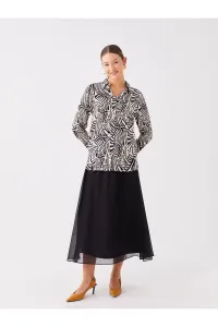 LC Waikiki Women's Plain Chiffon Skirt with Elastic Waist