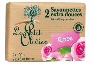 Le Petit Olivier Extra jemné mydlo Ruža 2 x 100 g
