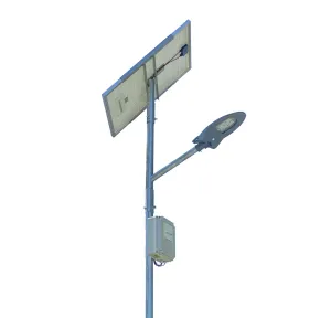 Inteligentné LED solárne verejné osvetlenie 15W s 1x solárnym panelom Farba svetla: Denná biela