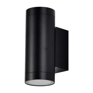 LED Solution Čierne fasádne svietidlo okrúhle 2x GU10 IP54 2971
