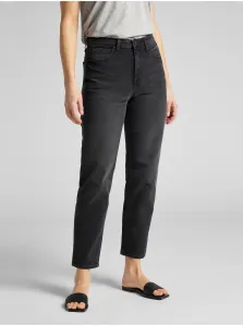 Black Women's Shortened Straight Fit Jeans Lee Carol - Women #1064712