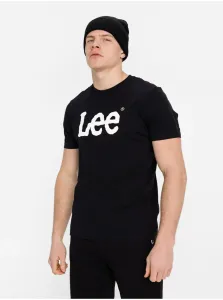 Black Men's T-Shirt with Lee Print - Men's #1054842