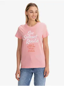Ružové dámske tričko s potlačou Lee #722220