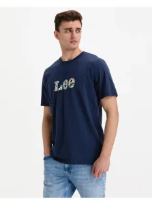 Lee Summer Logo Tričko Modrá