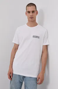 Bavlnené tričko Lee biela farba, s potlačou #6687503