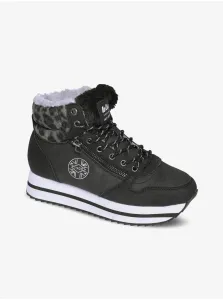 Členkové topánky Lee Cooper dámske, čierna farba, na platforme, #4465202
