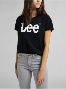 Black Women's T-Shirt with Lee Print - Women #165578