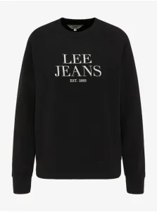 Black Women's Sweatshirt with Lee Crew Prints - Women #732954