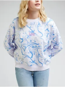 Blue and White Women Patterned Sweatshirt Lee - Women #5362421