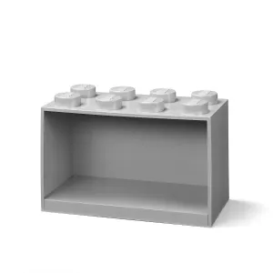 Brick 8 závesná polica, viac variant - LEGO Farba: šedá