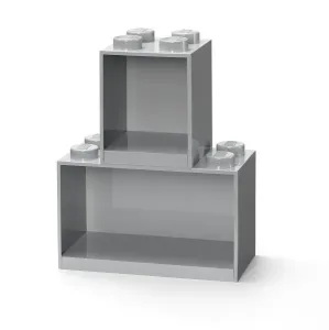 Brick závesné police, set 2 ks, viac variant - LEGO Farba: šedá