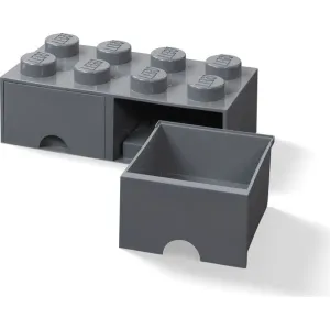 LEGO úložný box 8 so zásuvkami – tmavo sivý