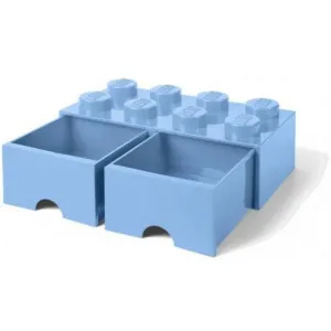 LEGO Úložný box 8 so zásuvkami – svetlo modrá