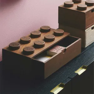 Drevený stolný box 8 so zásuvkou, viac variant - LEGO Farba: dub - tmavě mořený