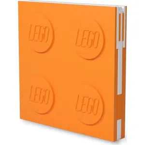 LEGO BAGS - Zápisník s gélovým perom ako klipom - oranžový