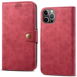 Lenuo Leather flipové puzdro pre iPhone 14 Pro Max, červené