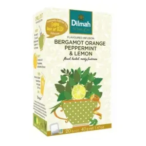 Dilmah BERGAMOT ORANGE PEPPERMINT & LEMON ovocný čaj, nálevové vrecúška 20x2 g (40 g)