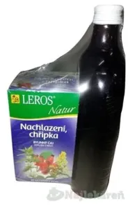 LEROS ŠŤAVA Šípka+4 byliny  500 ml+ Natur Prechladnutie čaj 20x1,5 g