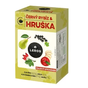 LEROS ČAJOVÁ CHVÍĽKA ČIERNA RÍBEZĽA & HRUŠKA ovocný čaj aromatizovaný, nálevové vrecká 20x2,5 g (50 g)