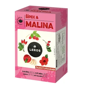 LEROS ČAJOVÁ CHVÍĽKA ŠÍPKA & MALINA ovocný čaj aromatizovaný, nálevové vrecká 20x2 g (40 g)