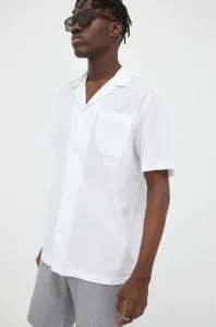Bavlnená košeľa Les Deux pánska, biela farba, regular