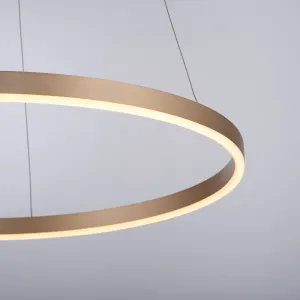 Závesné svietidlo Ritus LED, Ø 58,5 cm, matná mosadz