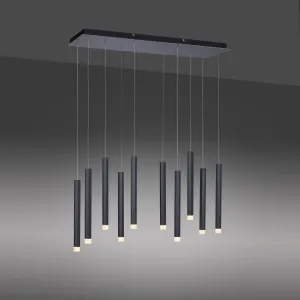 Moderné závesné svietidlo čierne vrátane LED 10 svietidiel - Stanislas