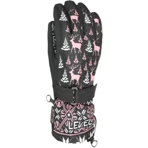 Level JUNIOR Detské lyžiarske rukavice, čierna, veľkosť iv