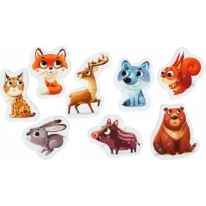 PUZZLIKA - 14798 Lesné zvieratká - náučné puzzle 8 zvieratiek - 16 dielikov