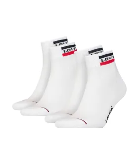 LEVI`S - 2PACK Levi`s logo quarter sportswear biele ponožky