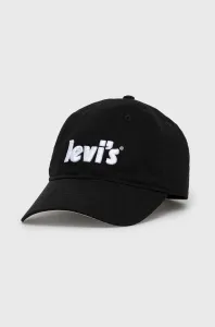 Bavlnená čiapka Levi's čierna farba, s nášivkou #209697