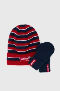 Detská čiapka a rukavice Levi's tmavomodrá farba #2585409