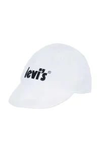 Detská čiapka Levi's biela farba, s nášivkou #8747134
