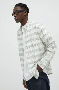 Bavlnená košeľa Levi's pánska, béžová farba, regular, s klasickým golierom #5798282