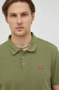 Bavlnené polo tričko Levi's zelená farba, jednofarebné #7529465